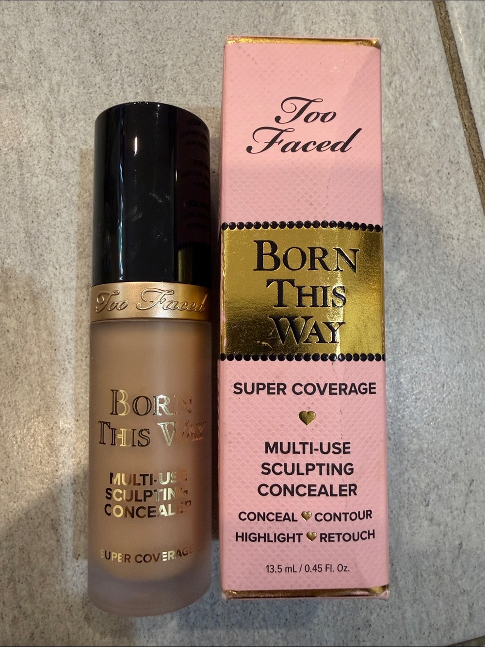 Too Faced Born This Way Super Coverage Concealer Light Beige USED ONCE